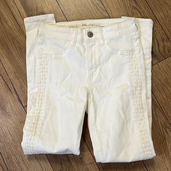American Eagle White Jeans Size 4 #949 - Picture 1 of 8